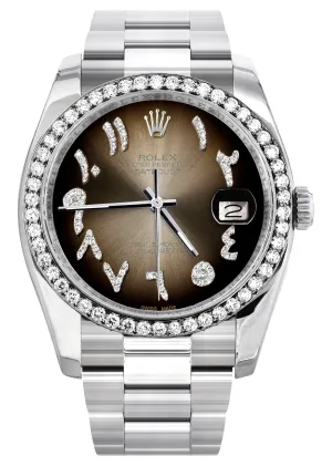 116200 | Rolex Datejust Watch | 36Mm | Brown Arabic Dial | Oyster Band