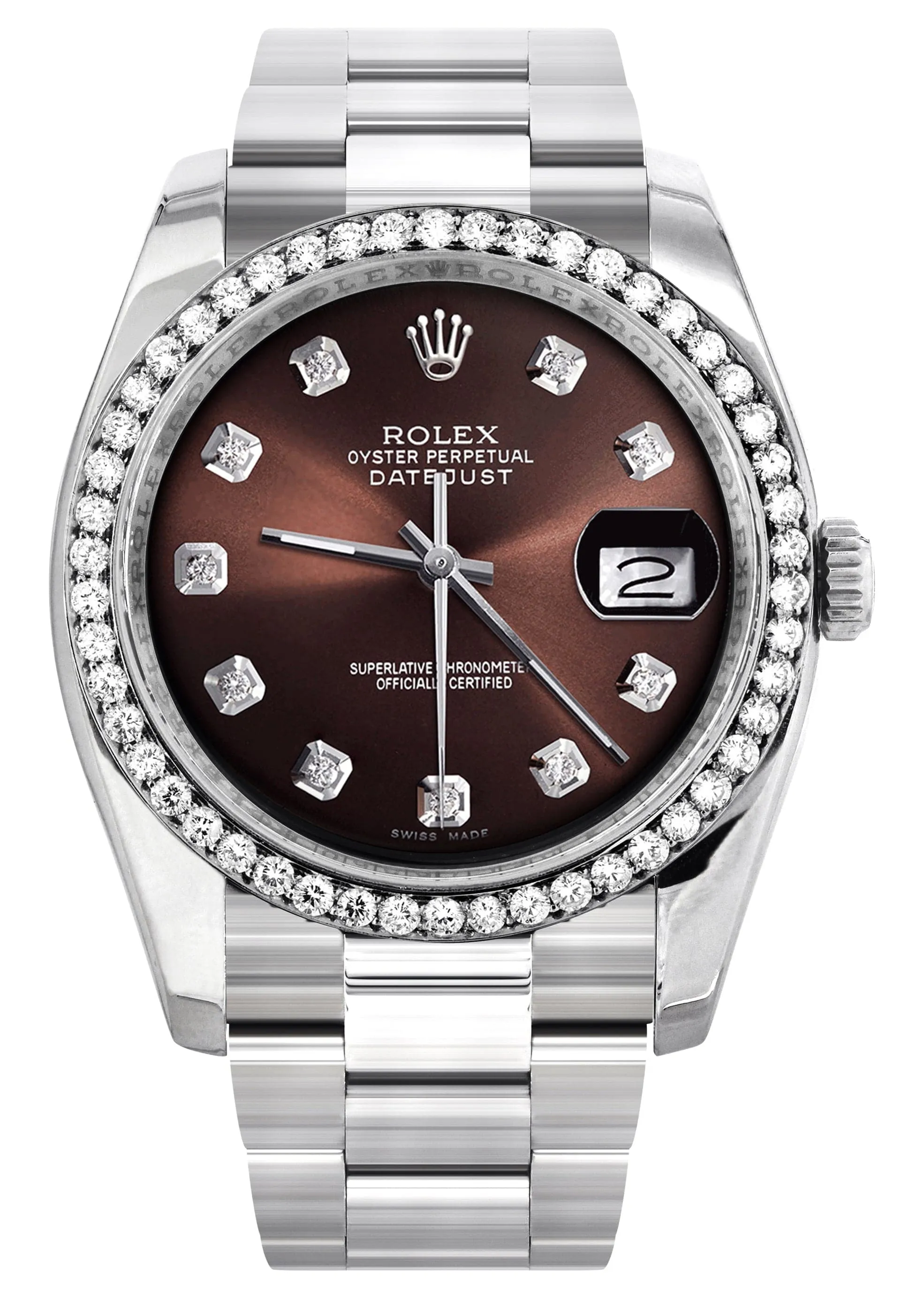 116200 | Rolex Datejust Watch | 36Mm | Chocolate Dial | Oyster Band