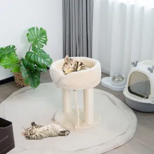 21" Cat Tree with Scratching Posts - Beige