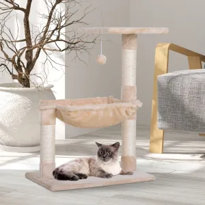 27" Cat Tree with Hammock - Beige