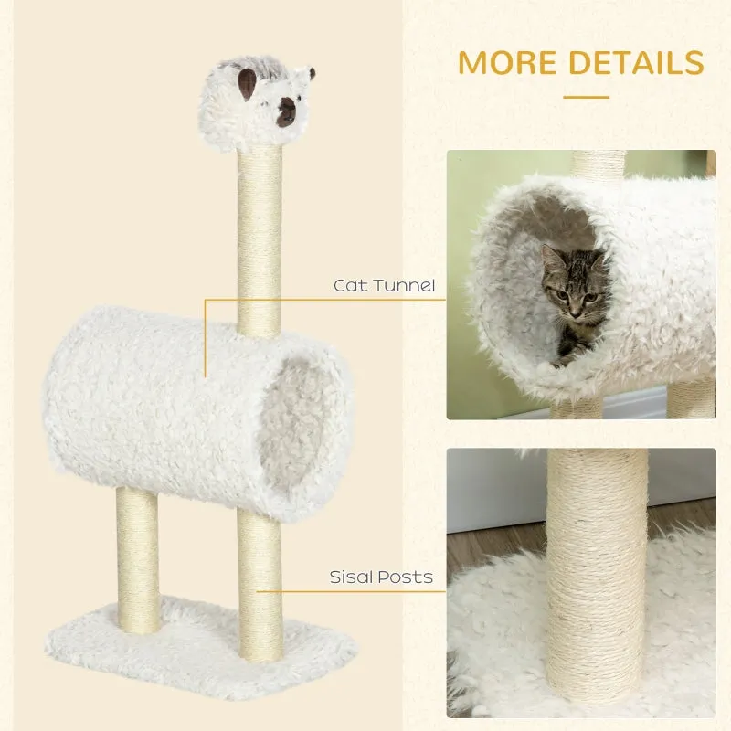 37.4" Alpaca-shaped Cat Tree - Cream