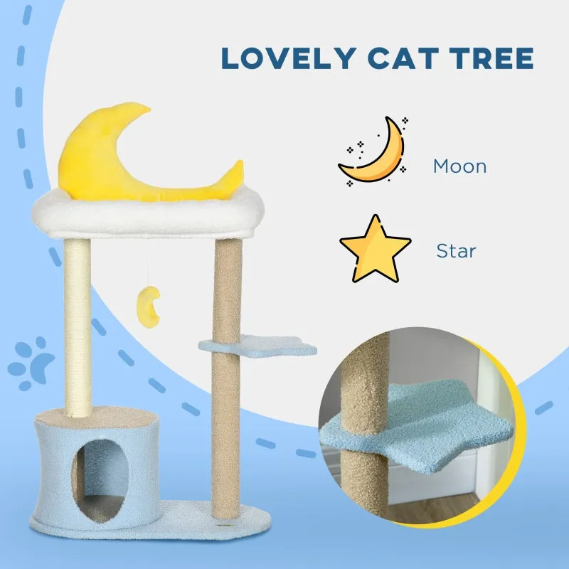 40.9" Moon Cat Tree Tower - Blue