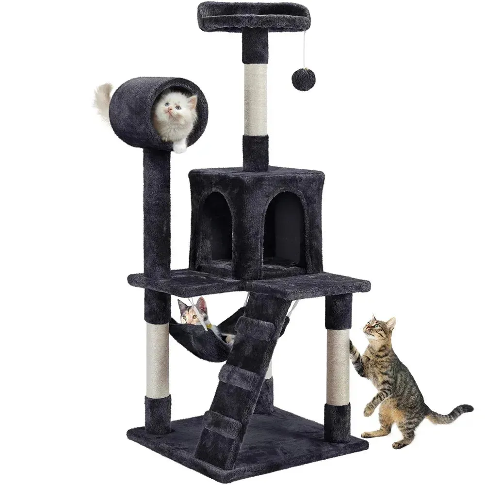 51" Cat Tree with Hammock and Scratching Post