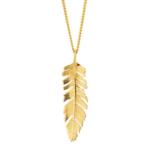 9ct Gold Feather Pendant 9y