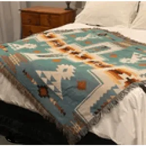 A8344 - Boho Western Geometric Tribal Throw Rug