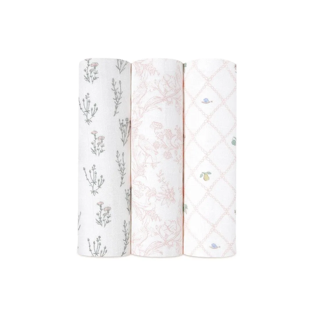 aden   anais Large Silky Soft Swaddles - 3 Pack - French Floral