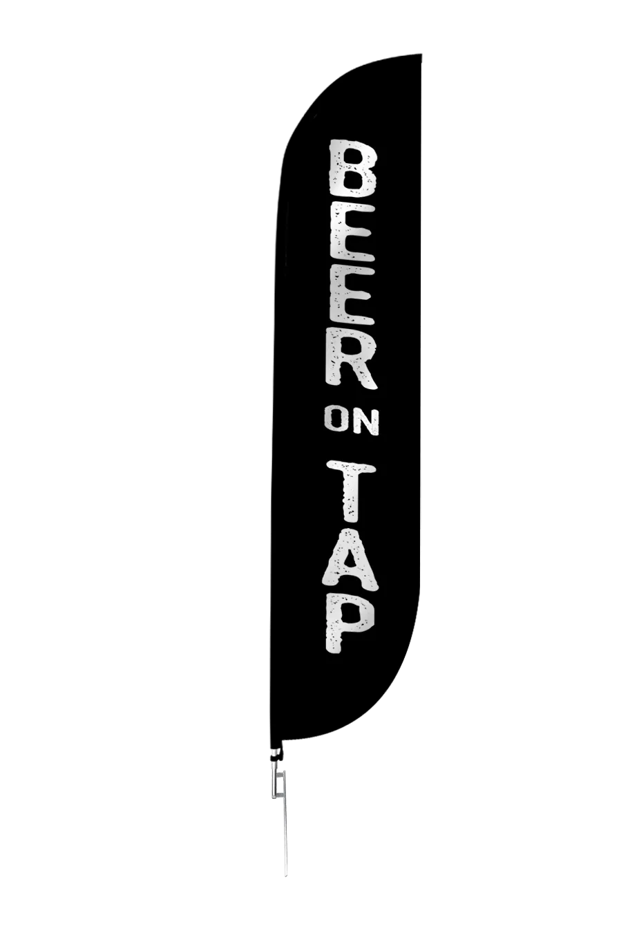 Beer On Tap Feather Flag Black