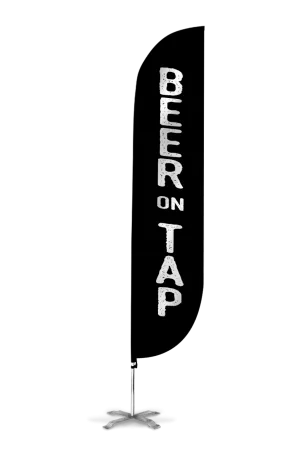 Beer On Tap Feather Flag Black