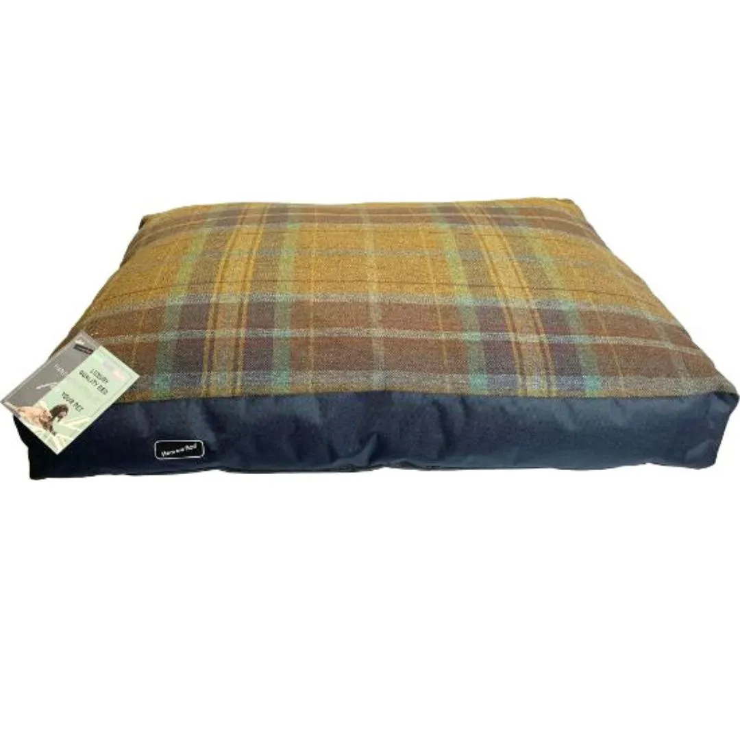 Blue Check Mattress Dog Bed