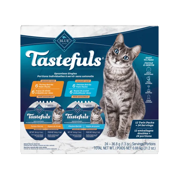 BLUE Tastefuls Spoonless Singles Chicken & Turkey Pate Variety Pack