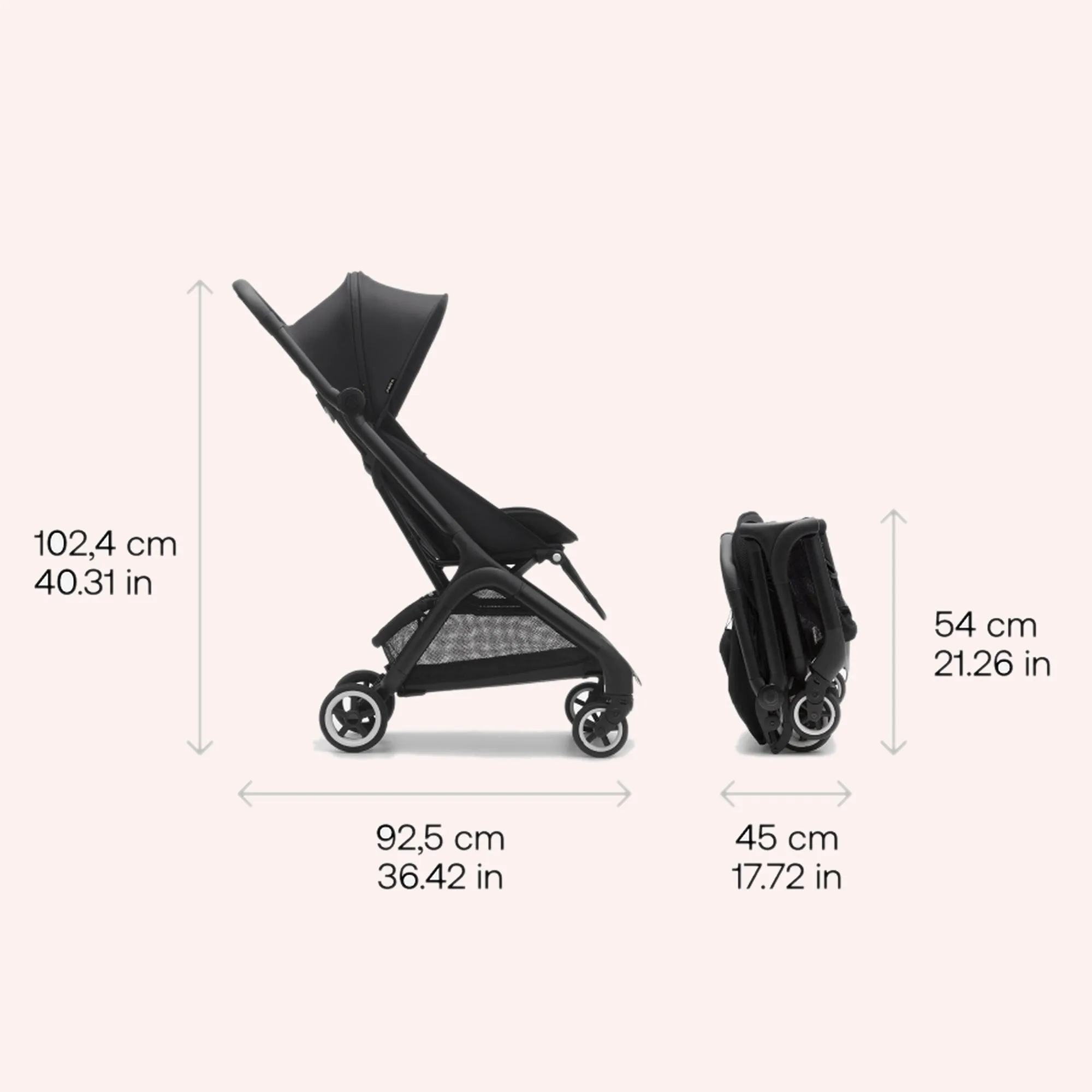 Bugaboo Butterfly Stroller - Black/Dark Cherry