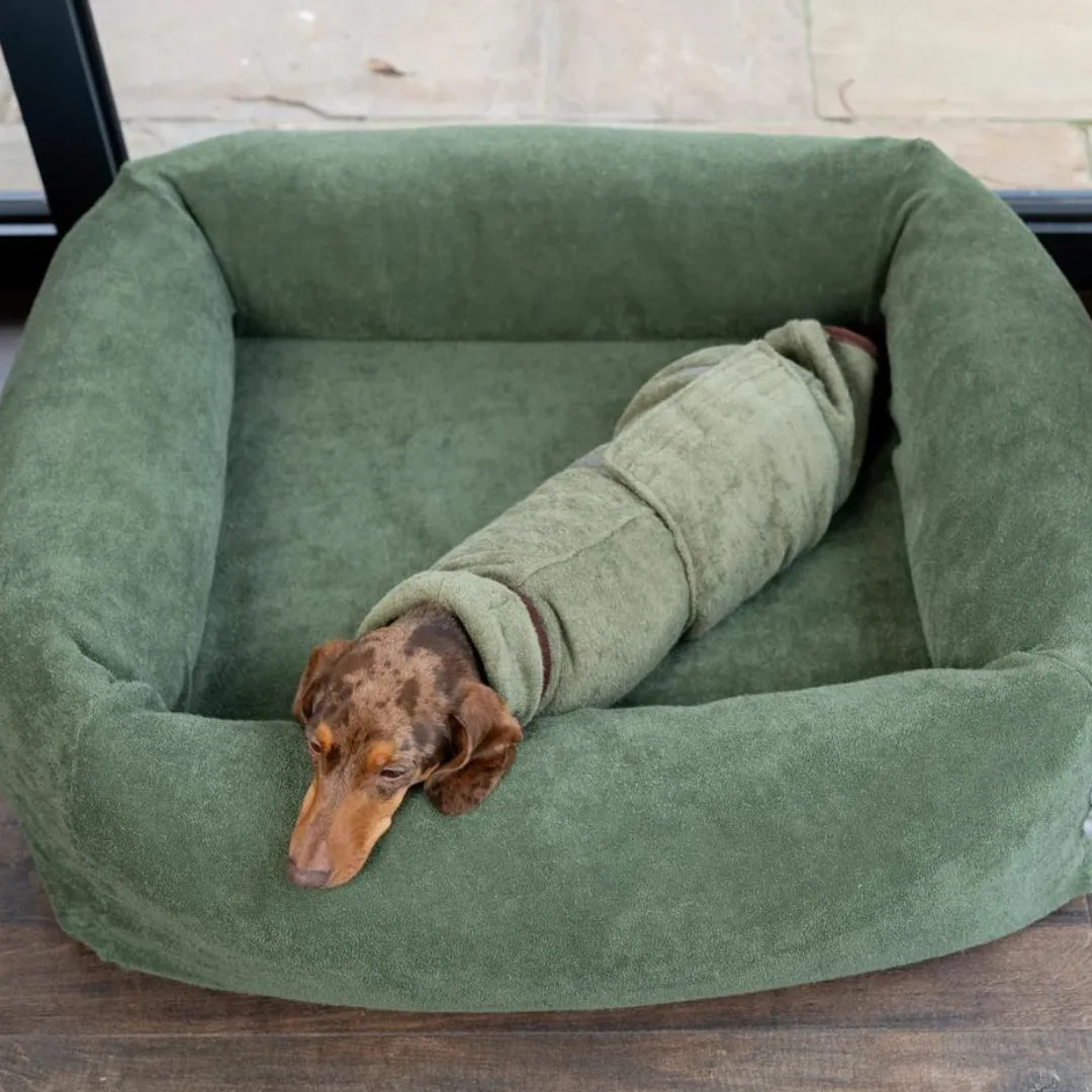 Burnham Bolster Dog Bed - Olive