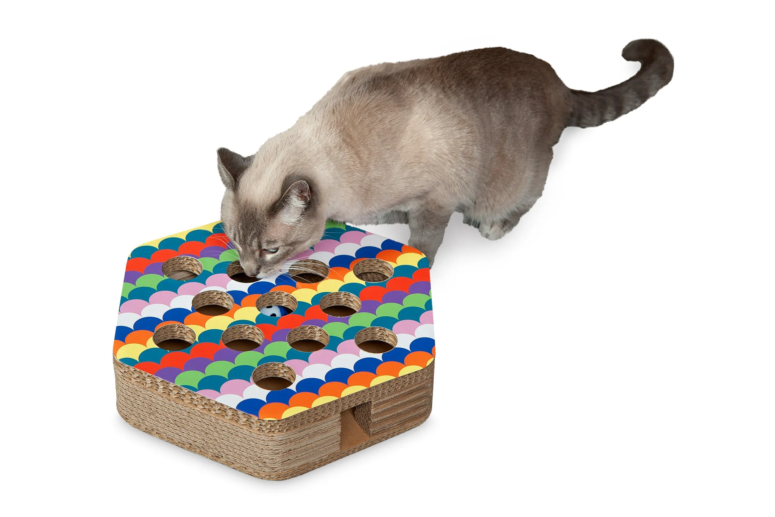 Busy Box Corrugated Cat Scratcher with Catnip