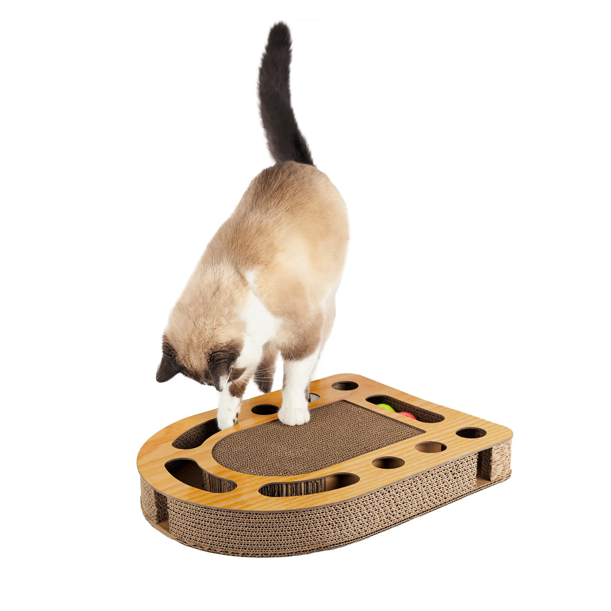 Busy Box Corrugated Cat Scratcher with Catnip