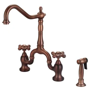 Carlton Kitchen Bridge Faucet with Metal Cross Handles