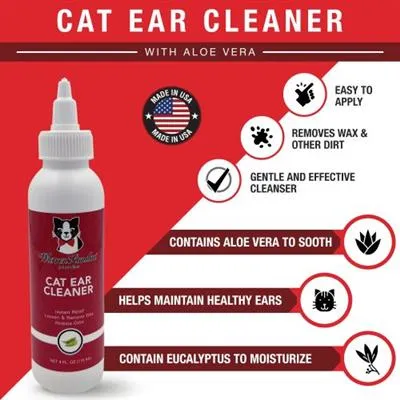 Cat Ear Cleaner - Gentle and Effective Solution for Clean and Fresh Ears, 4oz