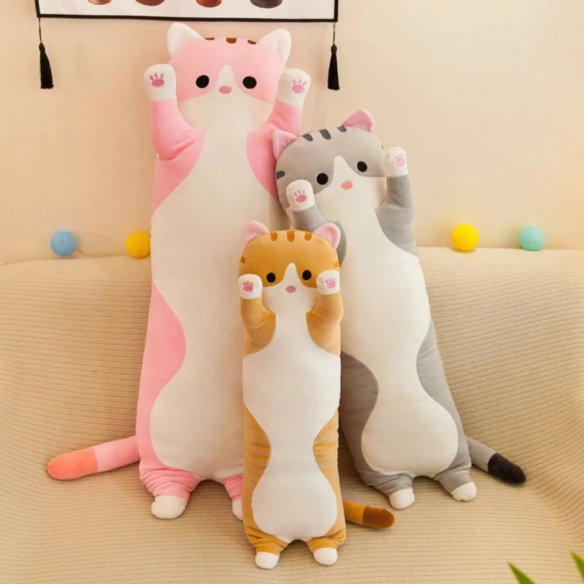 Cat Plush Long Body Cute Cat Stuffed Animal