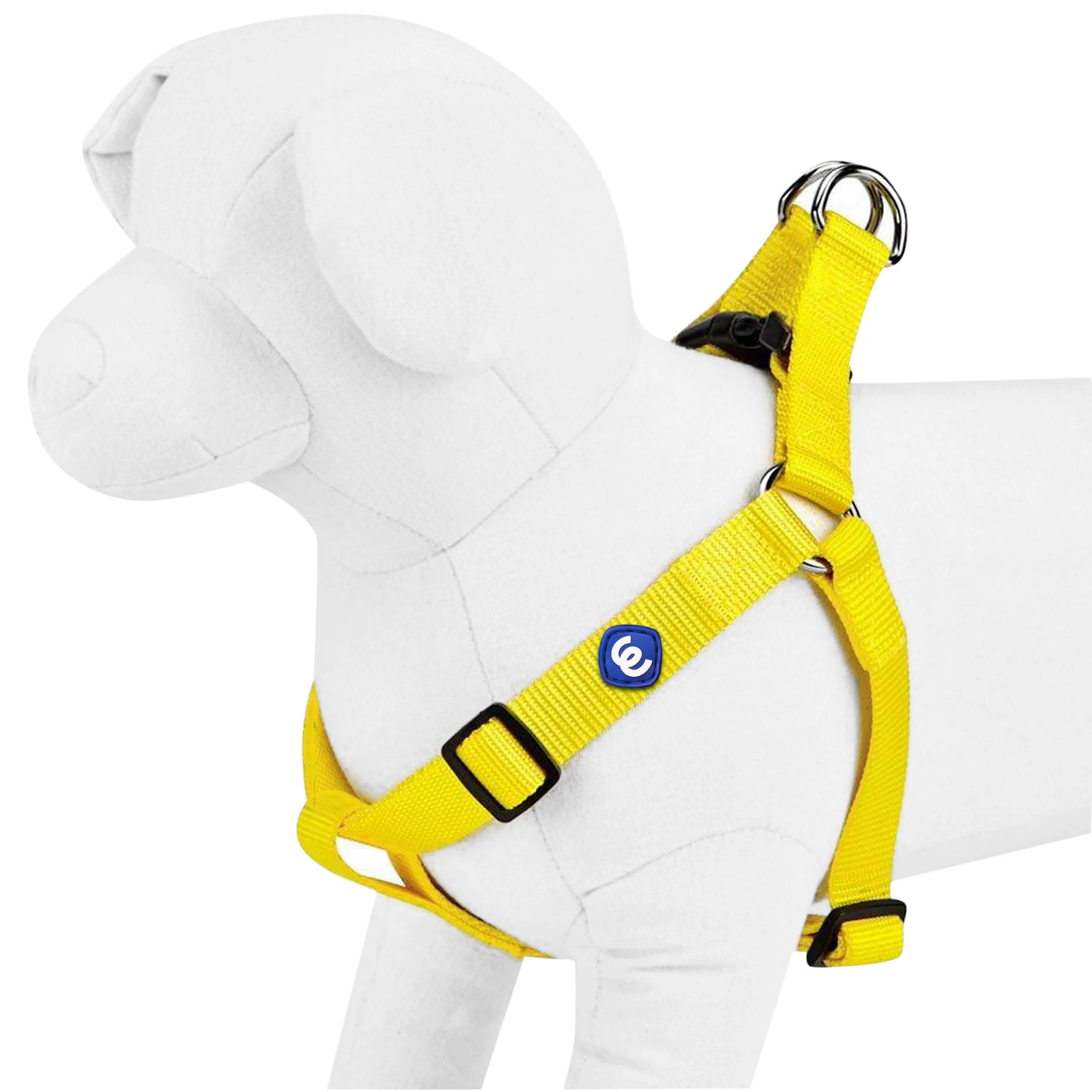 Classic Solid Color Adjustable Dog Harness, Yellow/Orange