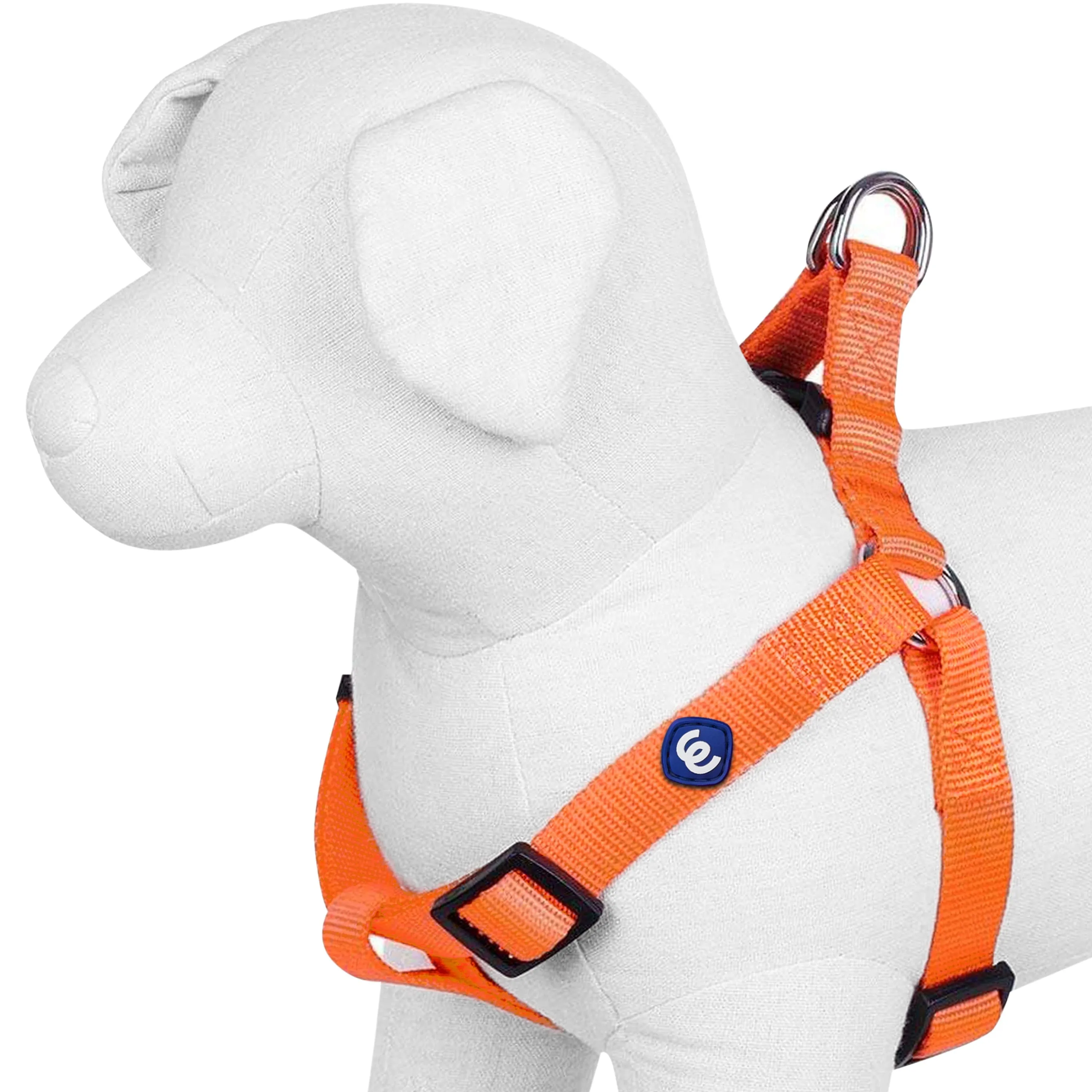 Classic Solid Color Adjustable Dog Harness, Yellow/Orange