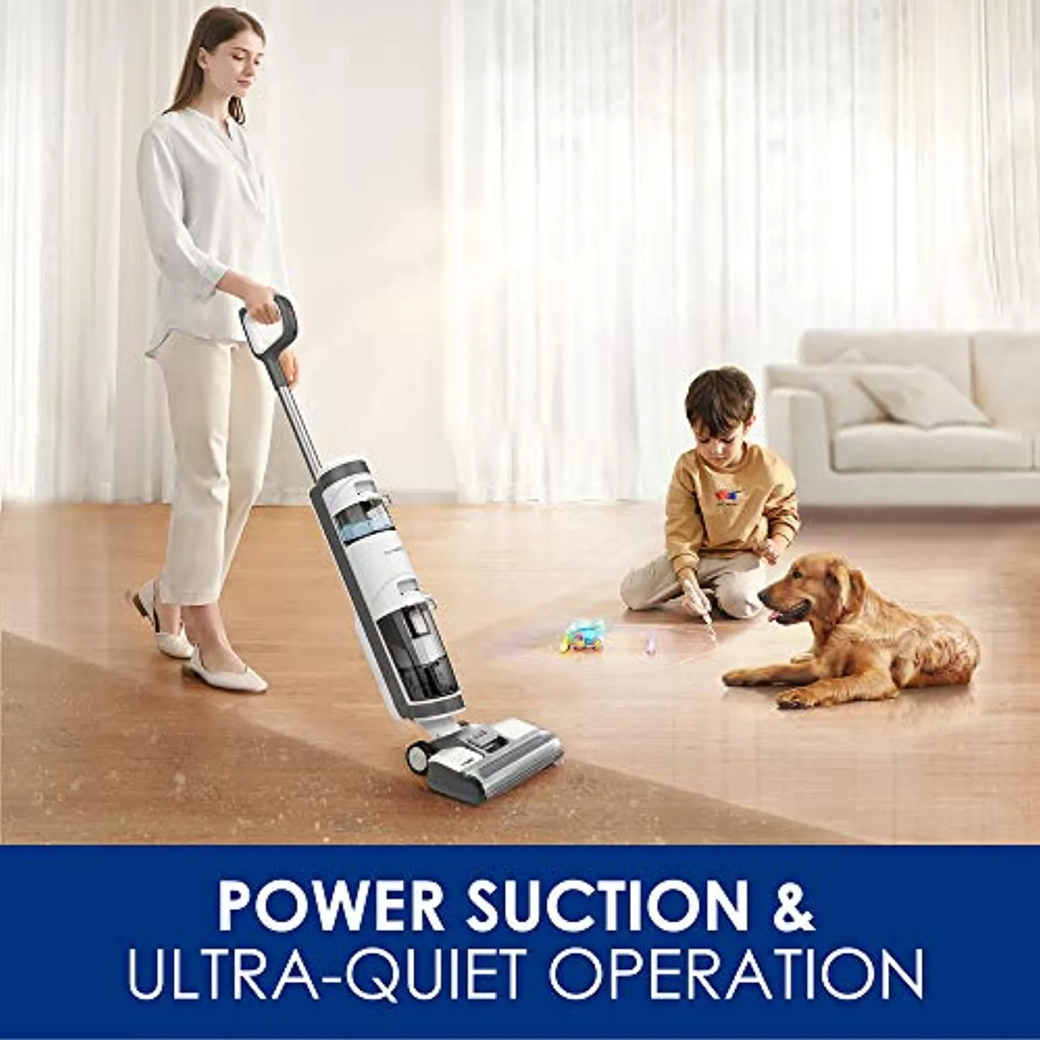 Cordless Wet Dry Vacuum Cleaner, Lightweight, One-Step Cleaning for Hard Floors