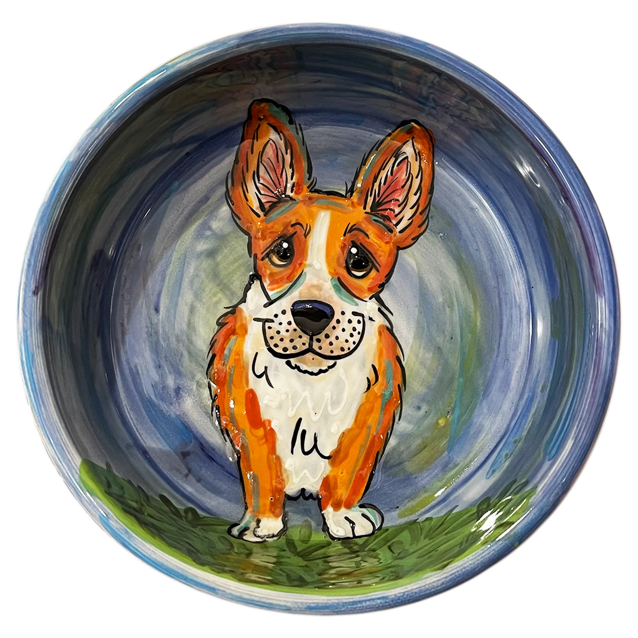 Corgi Handmade Ceramic Dog Bowl