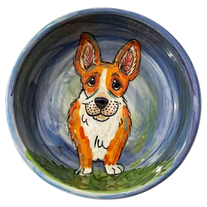 Corgi Handmade Ceramic Dog Bowl