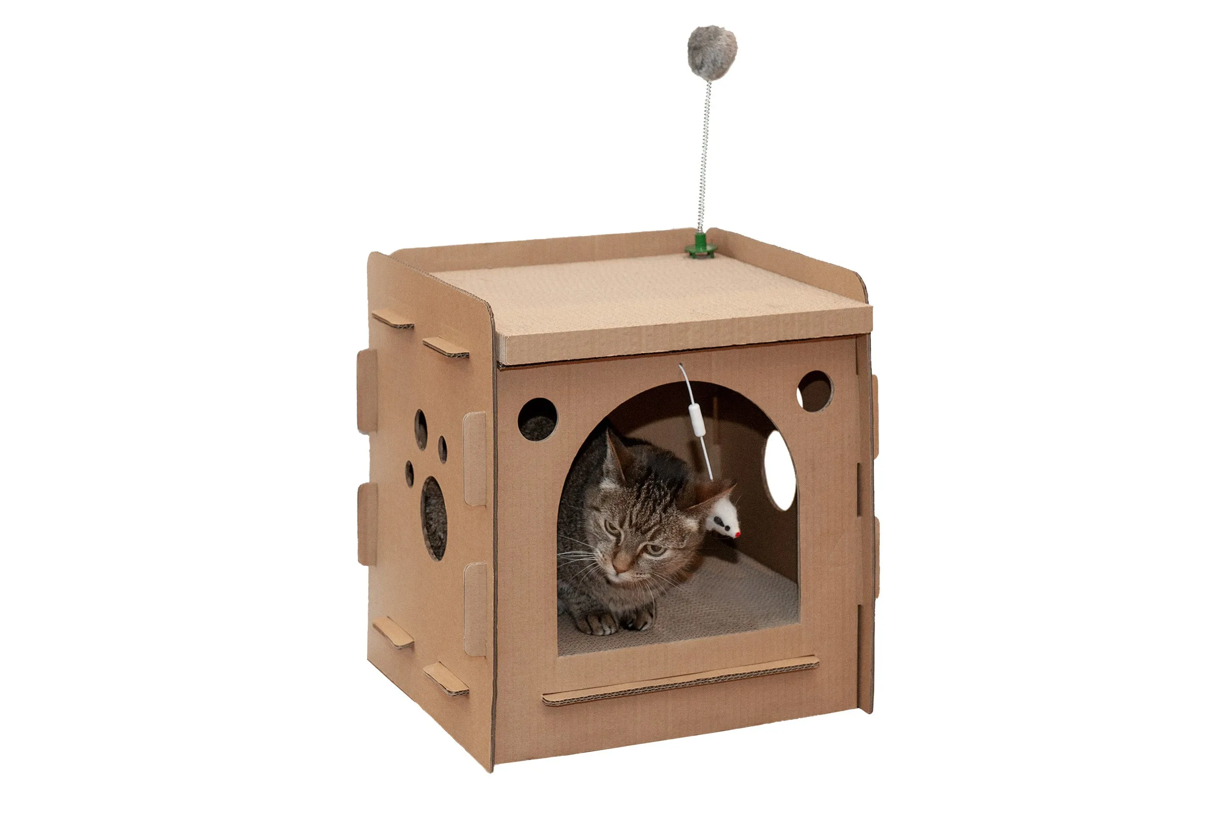 Corrugated House Scratcher with Catnip