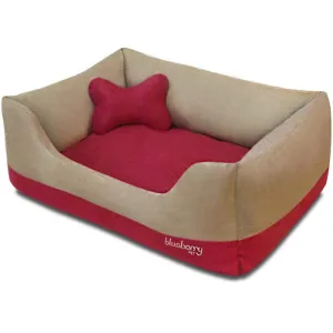 Cover-removable and Washable Color-block Premium Microsuede Dog Bed