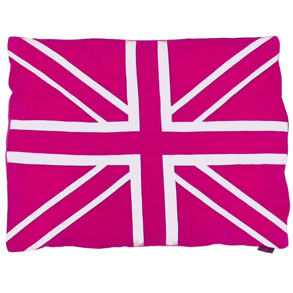 Creature Clothes Union Jack Dog Doza Bed In Pink & White