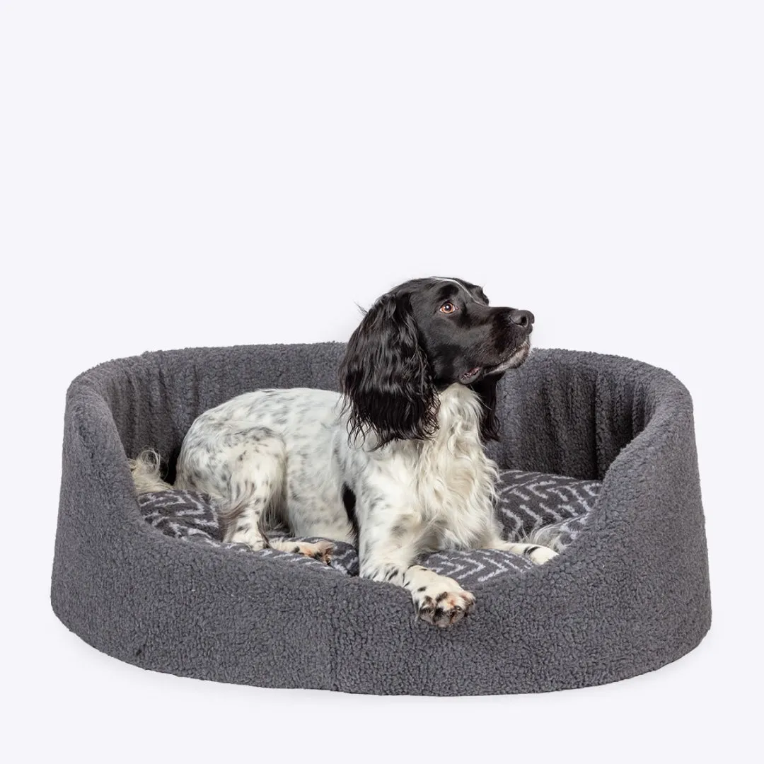 Danish Design Charcoal Arrows Sherpa Fleece Slumber Dog Bed