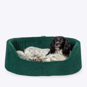 Danish Design Green Herringbone Sherpa Fleece Slumber Dog Bed