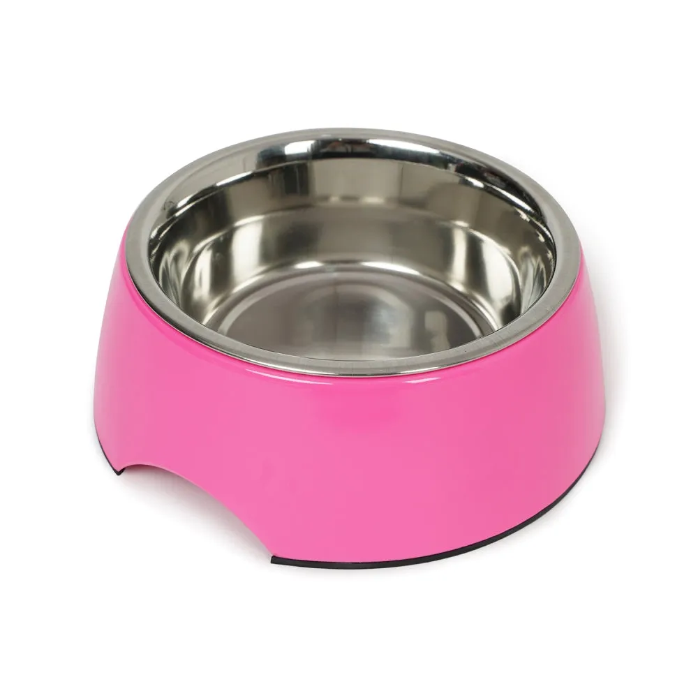 Dear Pet Curve Cut Dog Bowl in Pink