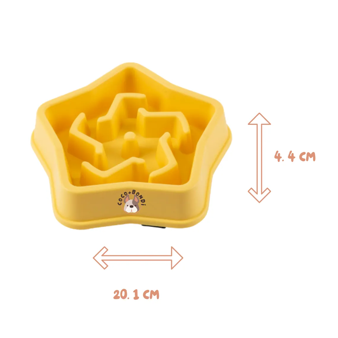 Dog Slow Feeder Bowl: Yellow Star