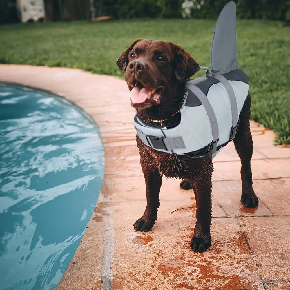 Dog Swimming Vest Pet Summer Safety Clothes Bulldog Life Vest Mermaid Shark Swimwear Dog Life Jacket Harness Pet Swimming Suit