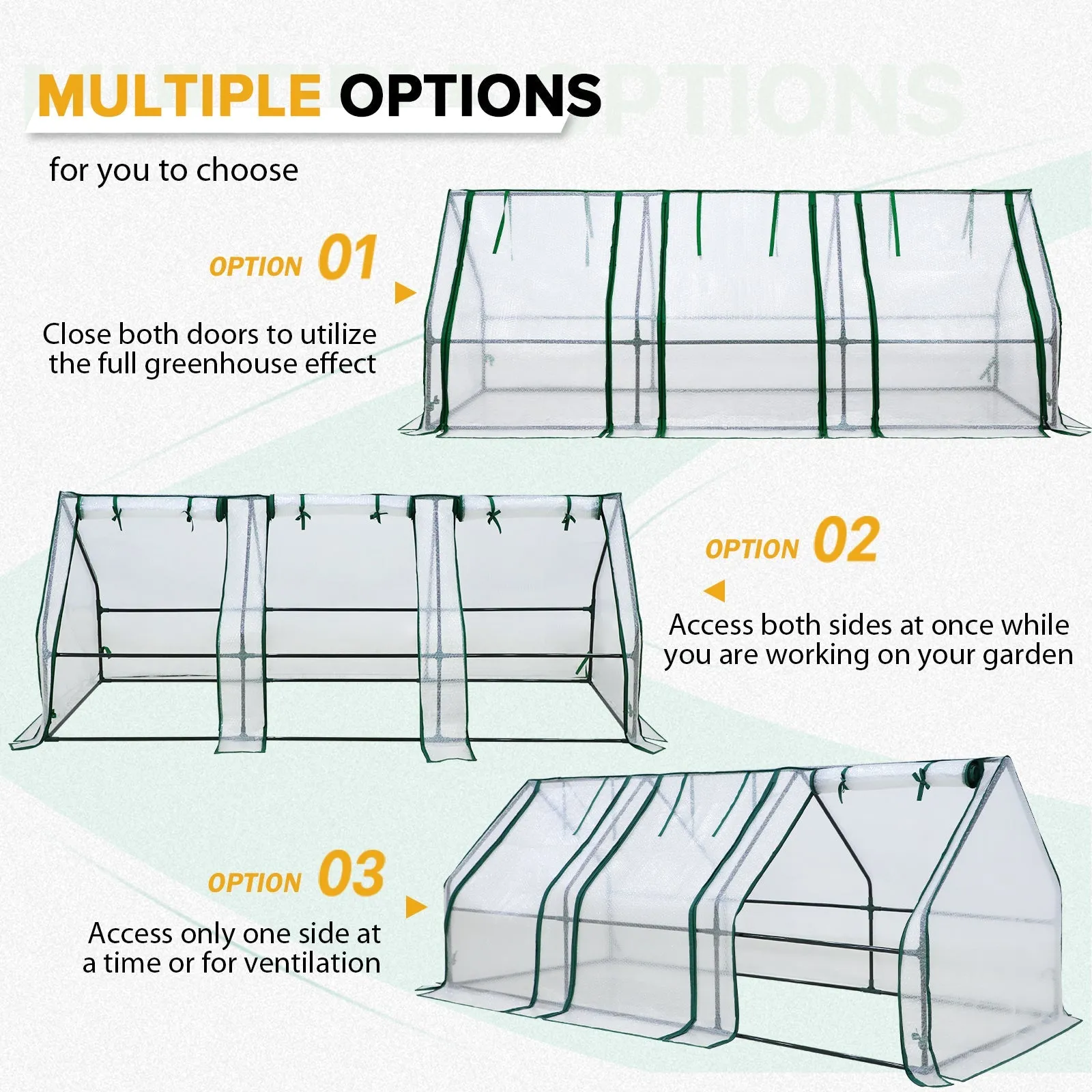 EAGLE PEAK Mini Garden Portable Greenhouse,96"x36"x36"