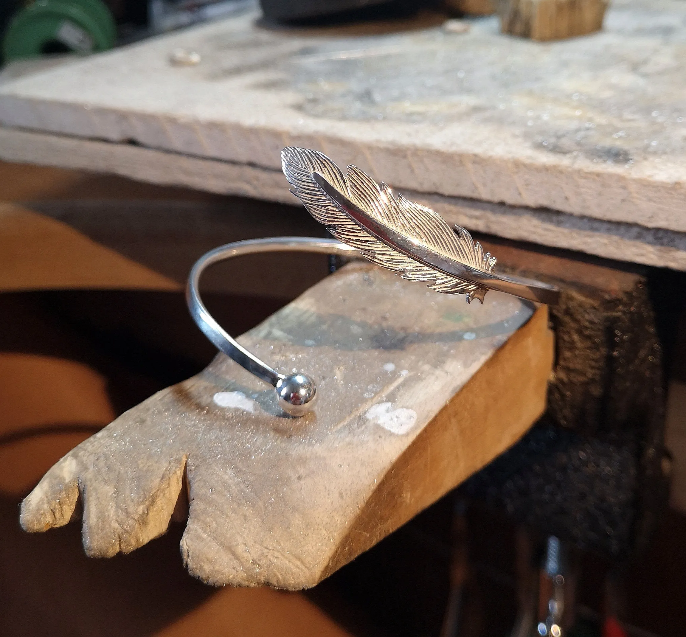 Earth Angel Feather Bangle