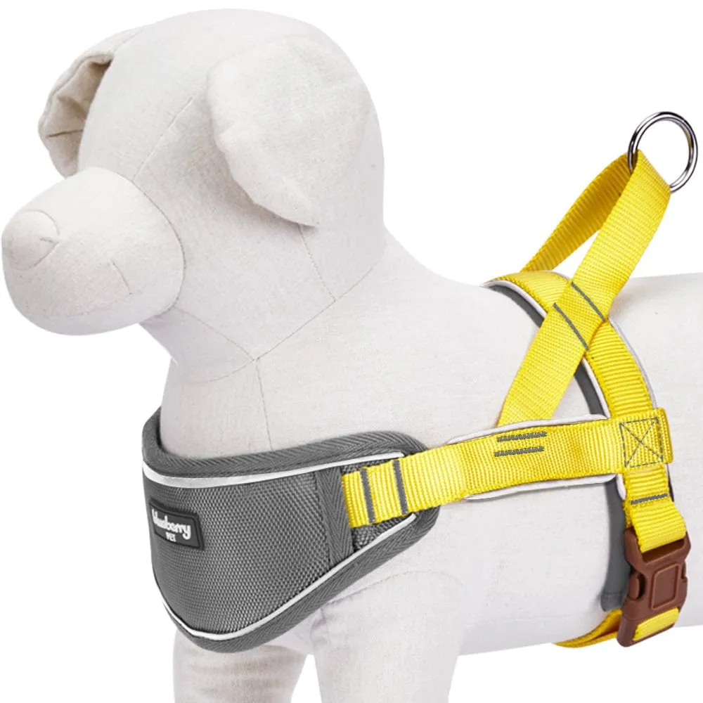 Easy On/Off | Soft 3M Reflective Striped Dog Harness with Handle