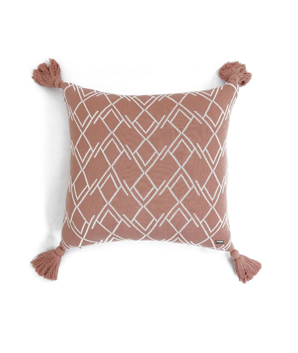 Gianna Knitted Throw & Cushion Cover(2 pcs) Gift Combo in Dusty Coral/Natura Color