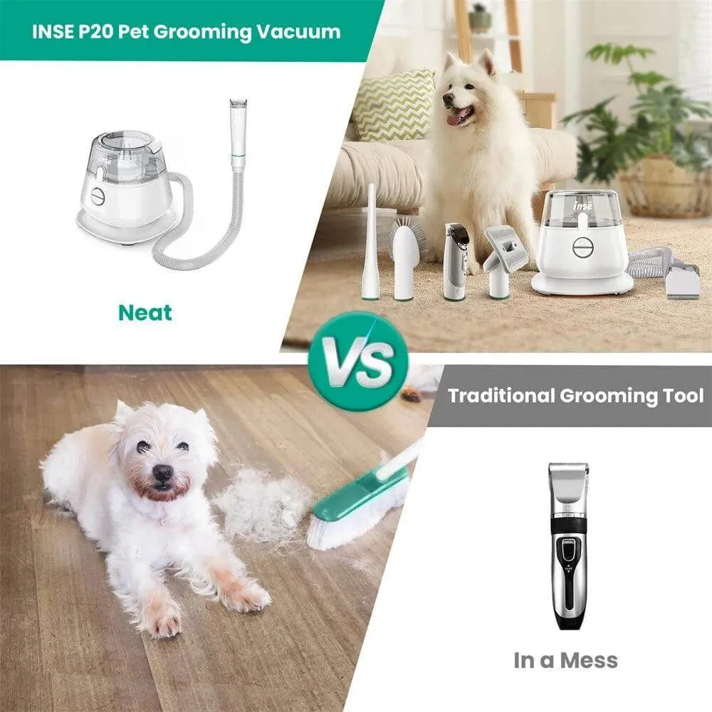 INSE P20 Pet Grooming Kit & Vacuum Suction