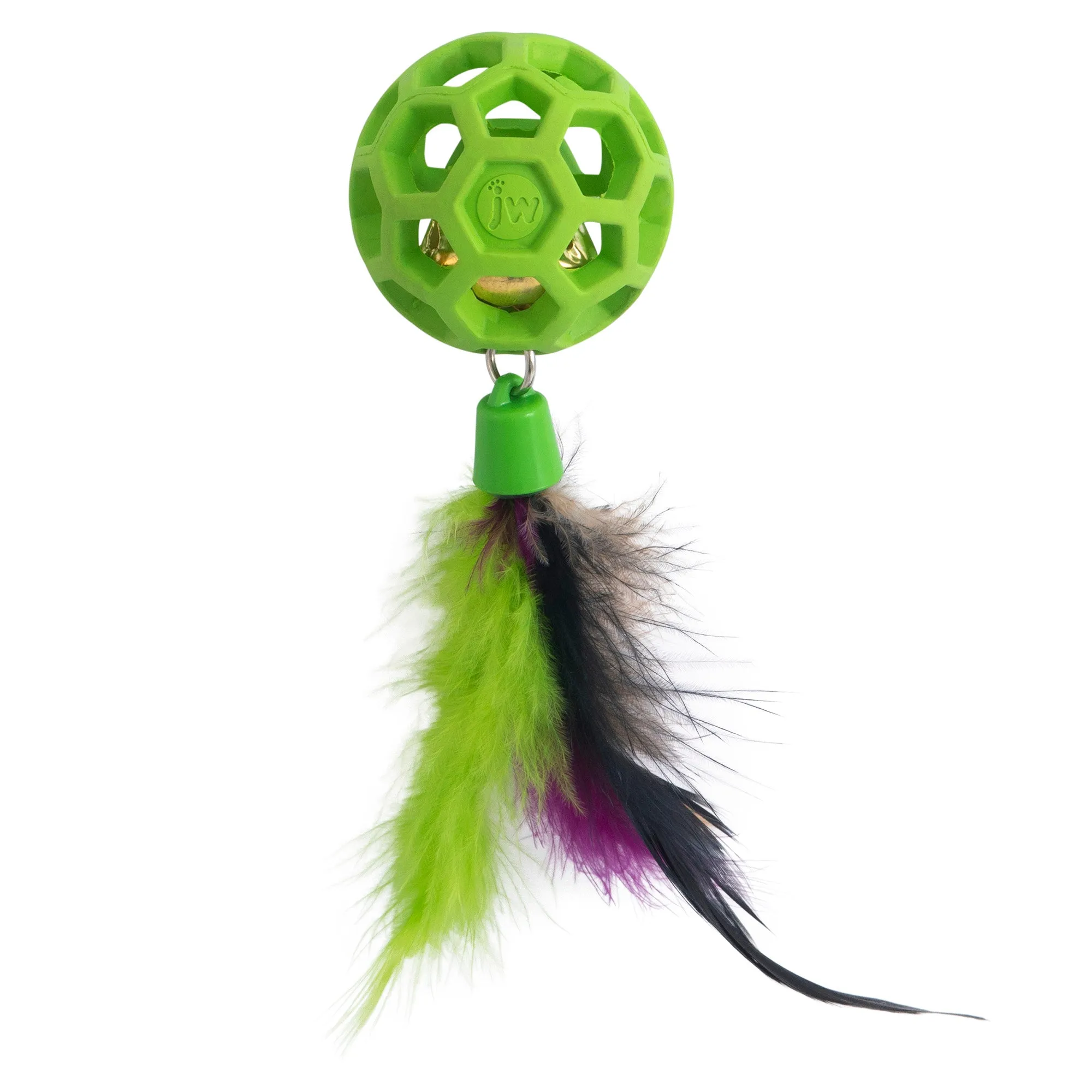 JW Cataction Feather Ball with Bell Cat Toy