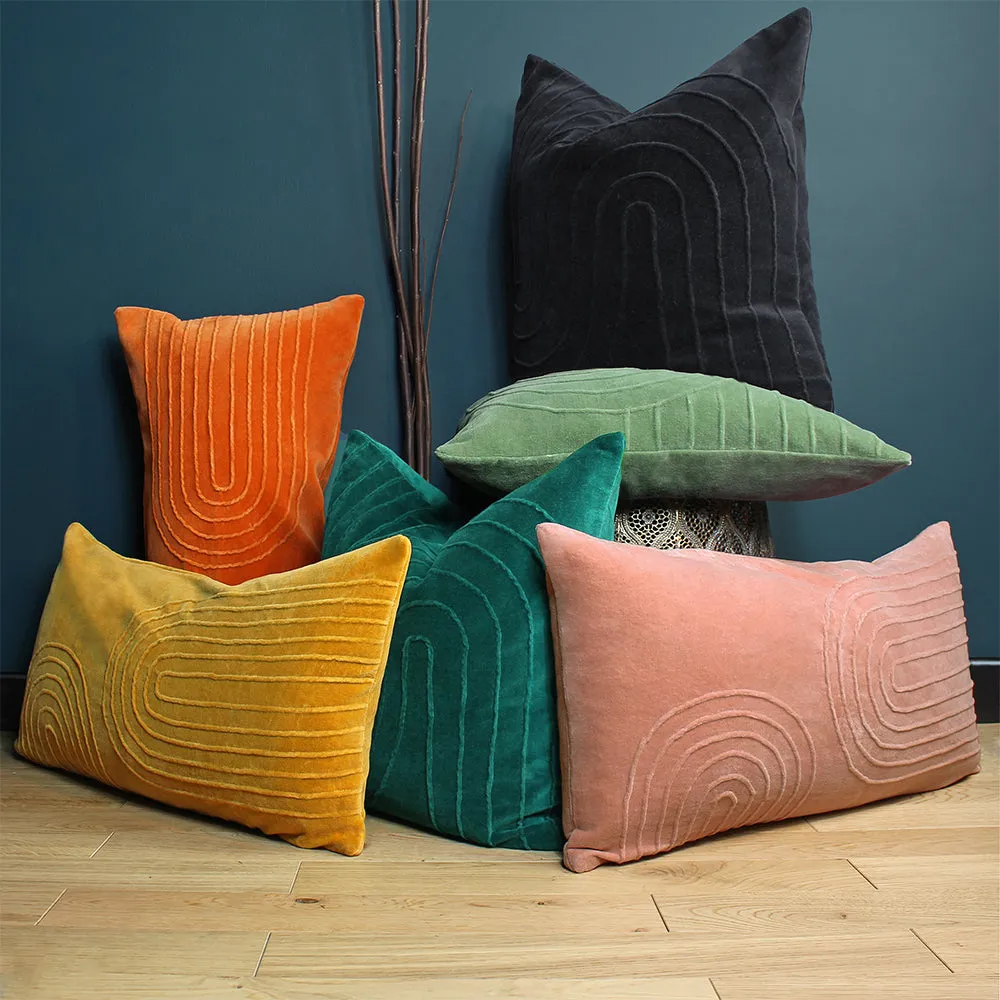 Mangata Soft Velvet Cushion Ochre