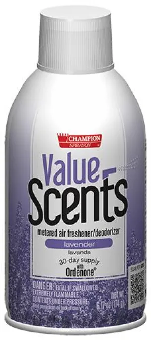 Metered Air Fresheners Value Scents Lavender Champion Sprayon 6.17 oz Can - 5370, Box of 12