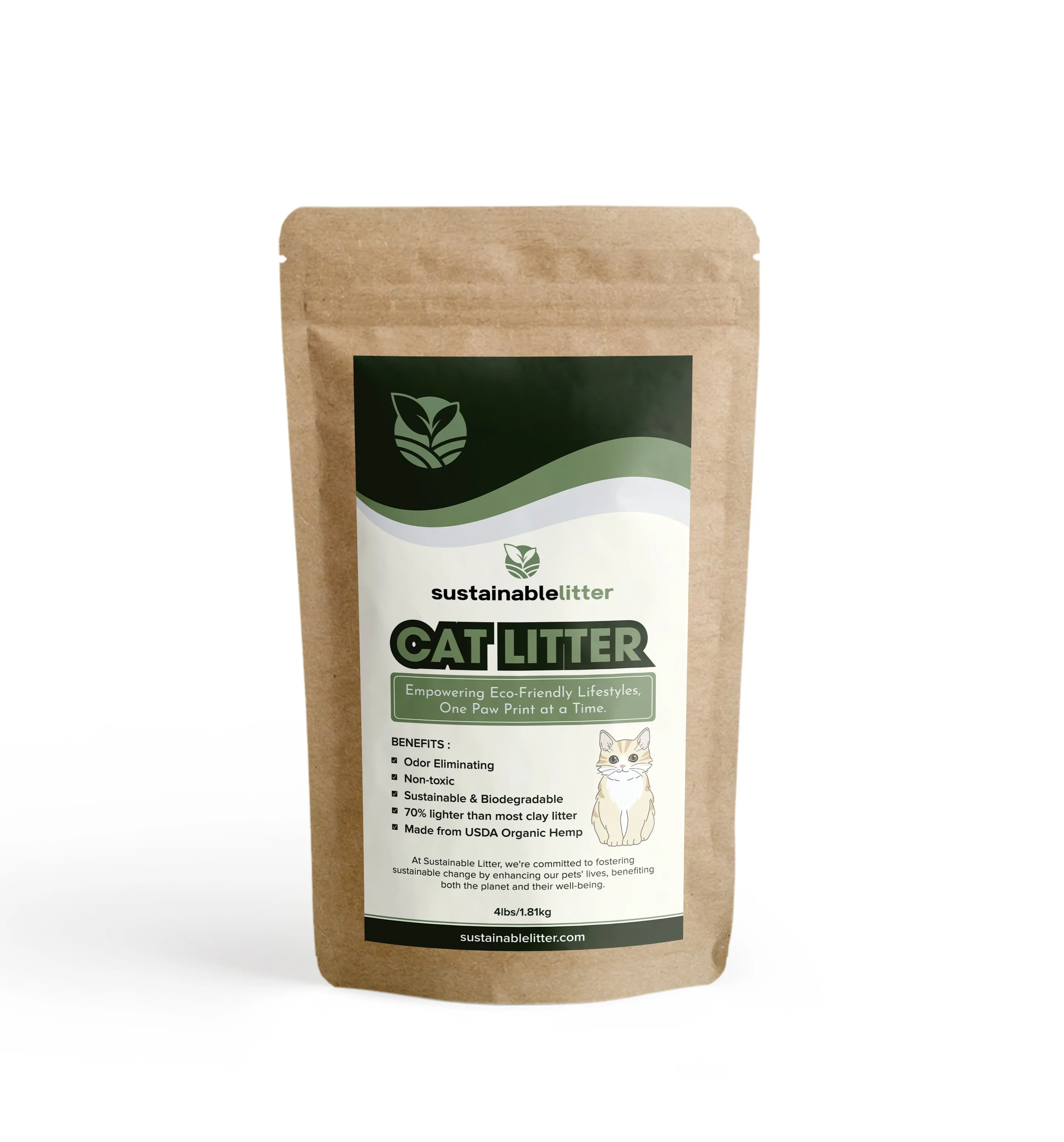 Natural Cat Litter - 100% Organic Hemp