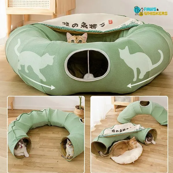 Paws & Whiskers Cat tunnel bed house