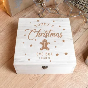 Personalised Christmas Eve Box, Gingerbread Man Christmas Eve  Box, Engraved Christmas Eve Box, Wooden Christmas Box, Engraved Box, Gift Box