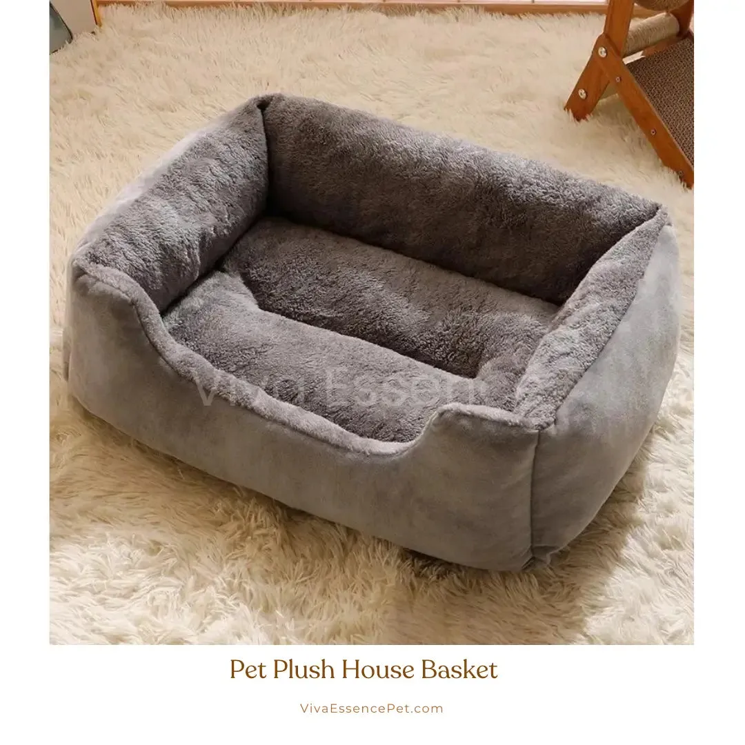 Plush House Basket - Cozy Cat & Dog Bed