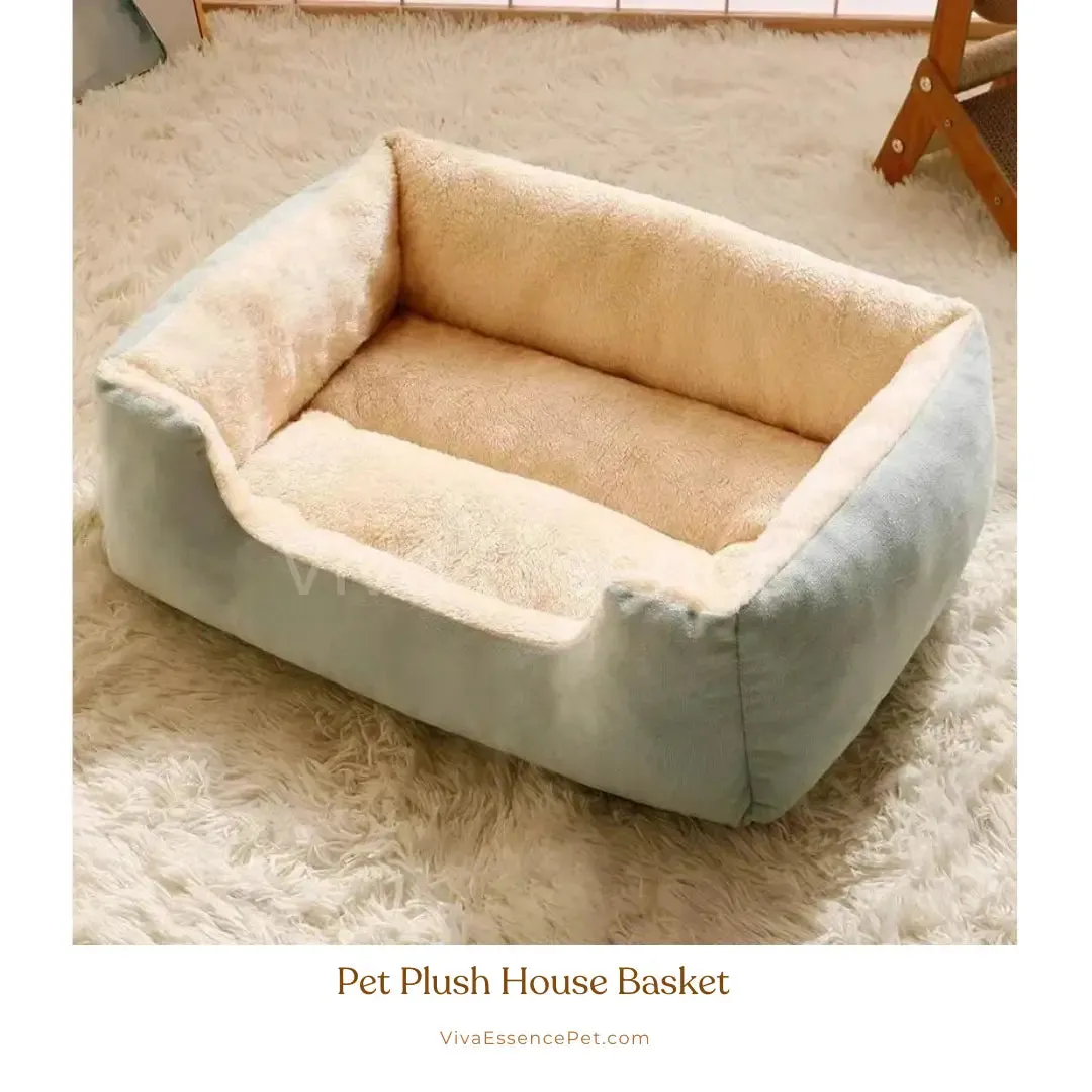 Plush House Basket - Cozy Cat & Dog Bed