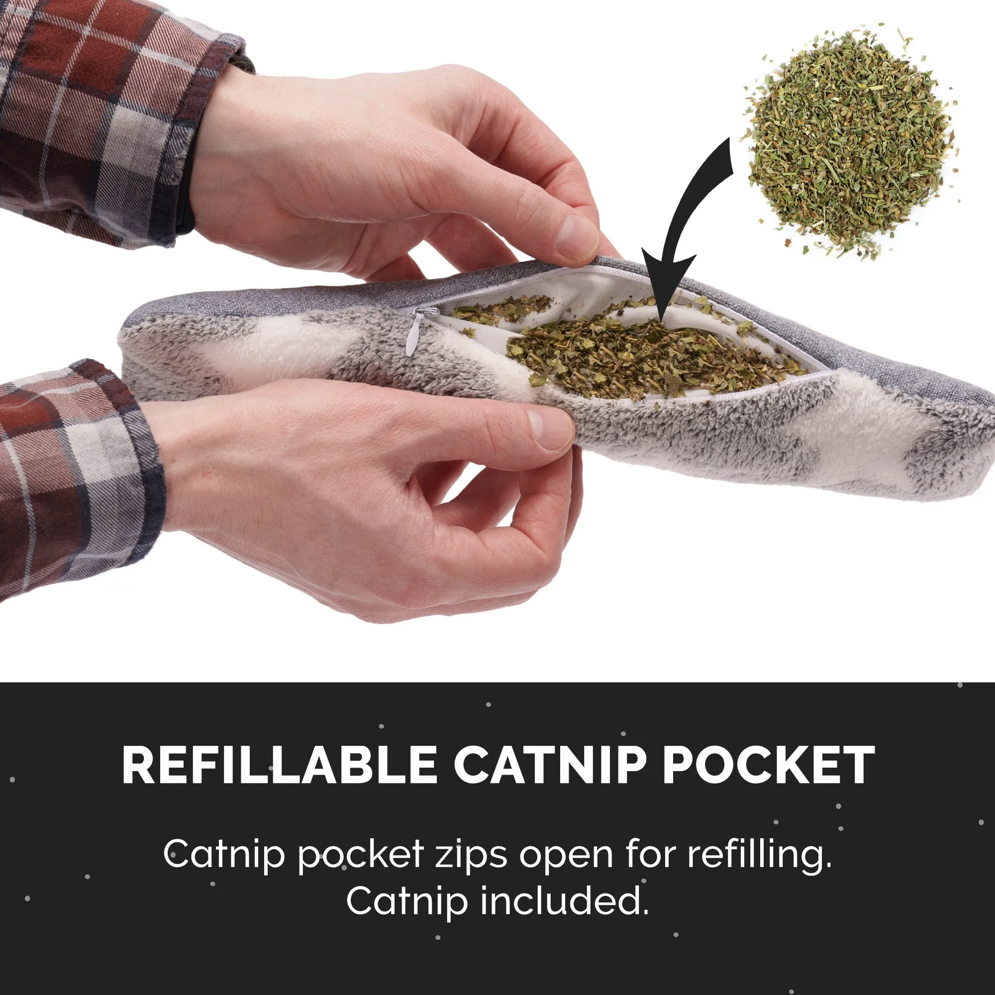 Refillable Catnip Kicker Plush Toy Set - Space Print (3 pack)