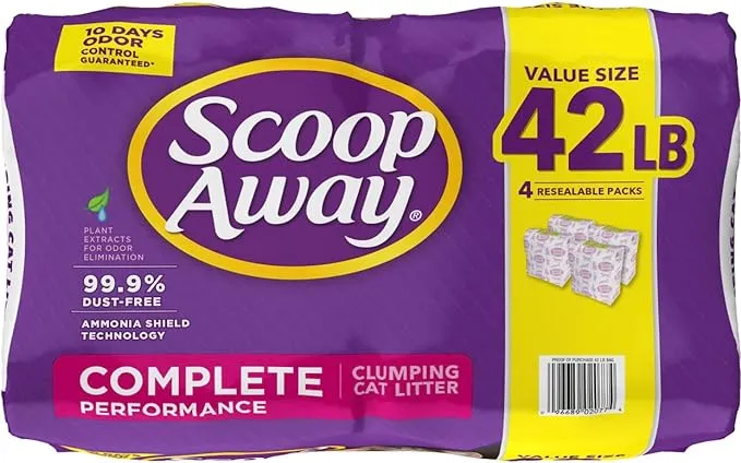 Scoop Away Complete Performance Clumping Cat Litter, Scented, 42 Pounds (19 kg)