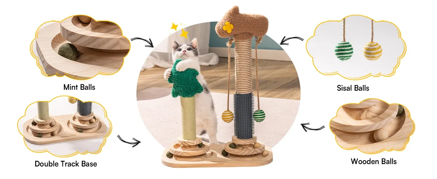 Sisal Cat Scratch Post with Balls